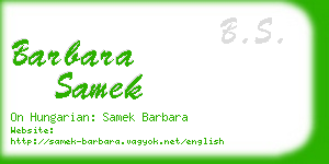 barbara samek business card